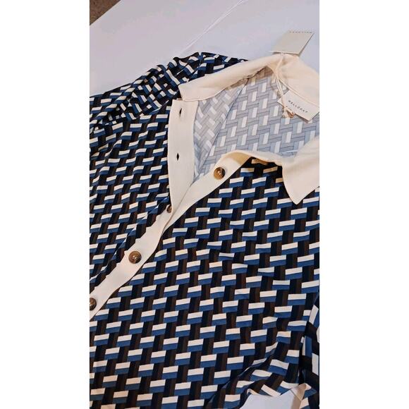 MELLODAY Top Women's Small Long Sleeve Geometric Collared V-Neck Pullover NWT - Picture 6 of 11